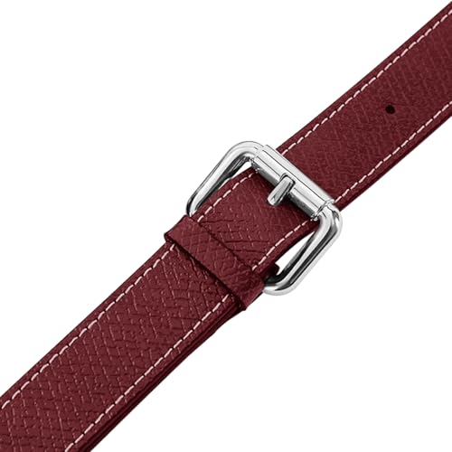 Image of Bag Leather Strap Replacement Crossbody Adjustable Shoulder Straps for Small Medium Large Pouch, No Damage Conversion Kits Accessories(Small Medium Large -Pomegranate Red-Silver)