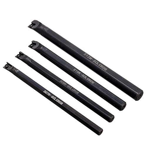 EsportsMJJ 4Pcs S07K / S08K / S10K / S12M-Sclcr06 Supporto Utensile di Tornitura della Barra di Tornio del CNC con Le Chiavi 4Pcs T8