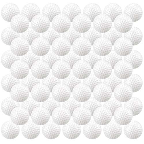 Junkin 80 Pcs Foam Golf Balls Rubber Practice Balls Realistic Feel and Flight Sport Training for Indoor or Outdoor Backyard Golf Training(White)