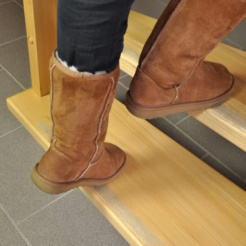 AnTina TAPES® Anti-Rutsch-Streifen für Treppen & Stufen als Aufkleber, Stufenmatte, R10 Rutschhemmende & Selbstklebende Sticker, 17 Stück, 3x64cm, Transparent