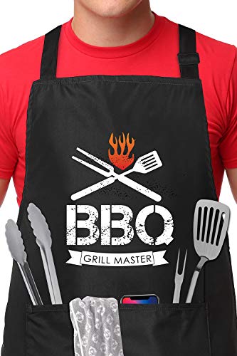 Grill Master - Funny Grill Apron for Men & Women with Large Tool