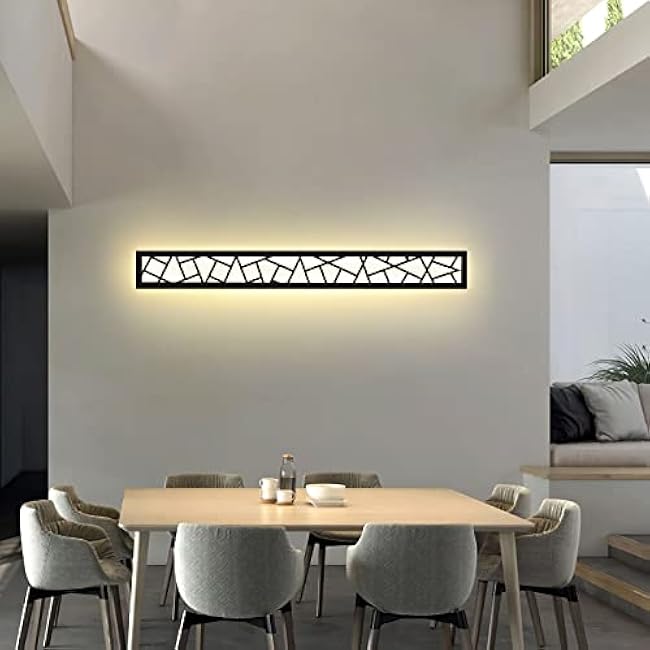 Outdoor Wall Lights 45.3inch Modern Outdoor Wall Sconce LED Long Wall Sconces Black Front Porch Light Waterproof Led Wall Light IP67 3000K Exterior Lighting fixtures