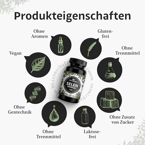 Selen Hochdosiert: 200µg Selen - 365 Tabletten - Hoch bioverfügbar durch 3 hochwertige Selenformen: Natriumselenit, L-Selenmethionin, Selenhefe - Laborgeprüft und in Deutschland produziert