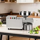 BeoyNot 1200W Aceitera Eléctrica, Máquina de Aceite para Oliva, Acero Inoxidable 304, Rendimiento 85%, Fácil de Limpiar, para Aceite de Oliva y Soja, para Pequeñas Empresas y Hogares
