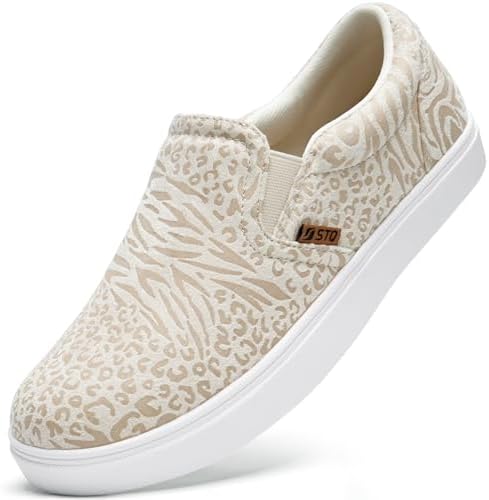 STQ Wide Toe Box Slip On Shoes for Women | Business Casual Shoes for Women Trendy Fashion Sneakers Lightweight Loafers Shoes