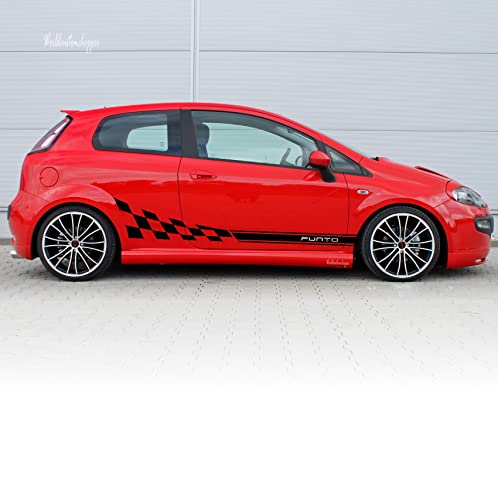 Bandes adhésives Fiat Grande Punto autocollantes noir brillant