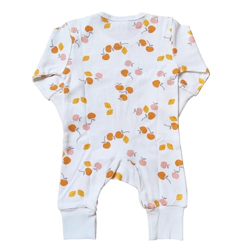 Image of 100% Organic Cotton Newborn Baby Boy & Girl Full Sleeve Romper | Unisex | Sleepsuit | Night suit | Jumpsuit | Bodysuit | Onesie Cloth for Kids | for New Born | Infant Clothe | Apple Eye