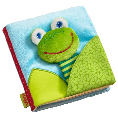HABA Stoffbuch Zauberfrosch – Fühlbuch mit tollen Effekten & Spiegelfolie – Weiches Spielbuch für Babys & Kleinkinder ab 6 Monate – Fördert Sinne & Motorik – 1302097001