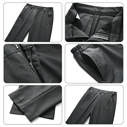 Image of Boy Suits 3 Piece Slim Fit Formal Suit Set with Tuxedo Jacket Vest Pants for Kids Wedding Ring Bearer Party