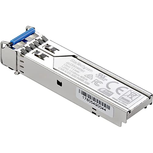 Image of StarTech.com Cisco GLC-EX-SMD Compatible SFP Module - 1000BASE-EX - 1GbE Single Mode Fiber SMF Optic Transceiver - 1GbE SFP - LC 40km - 1310nm - DDM Cisco Firepower, ASR920, IE2000 (GLCEXSMDST) | 1GbE Single Mode Fiber Optic Transceiver, 1GE Gigabit Ethernet SFP, LC 40km, 1310nm, DDM Cisco Firepower, SMF