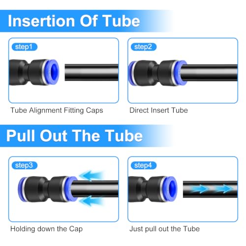 Image of mxuteuk 30PCS 1 /4 inch OD Push to Connect Fittings,1 /4 inch OD Air Line Fittings,Quick Connect Air Hose Fittings for 1 /4 inch Tube