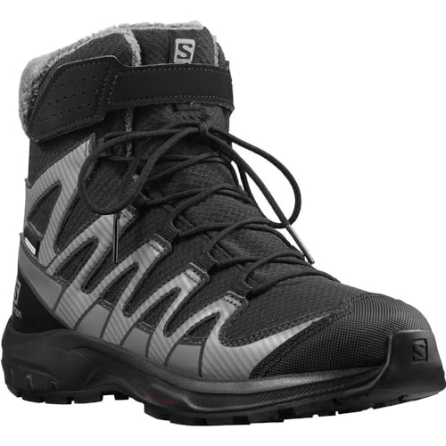 SALOMON XA Pro V8 Winter Climasalomon™ Waterproof (Impermeable) niños Zapatos de Trail Running, Negro (Black/Phantom/Quiet Shade), 31 EU
