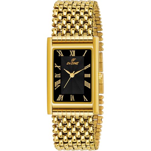 Image of Dezine Men's Gold Plated Metal Wrist Watch for Men