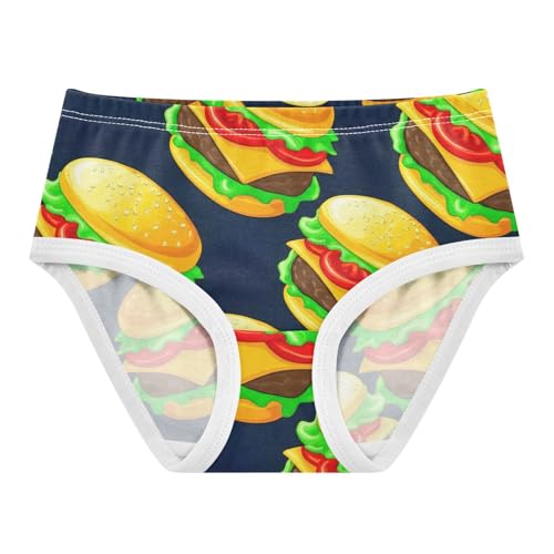 Fun Print Toddler Girls Underwear 2t Cotton Girl Panties Cute Cartoon Hamburgers Lettuce Briefs Girls Undies