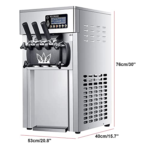 BeFormed Triple Head Commercial Ice Cream Machine, 1200W Soft Serve Ice-Crem-Maker-Maschinen Mit LED-Display, 18 L/H… – Bild 8