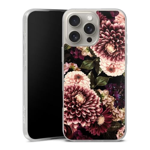 Coque silicone iPhone 16 Pro Max souple fleur anti-choc