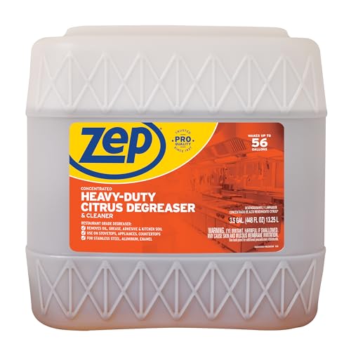 Comparison: Best Degreaser For Restaurant Kitchen 8 Zep Heavy-Duty Citrus Degreaser Cleaner Concentrate - 3.5 Gallon (1 Unit) ZUCIT3G - Restaurant Grade Degreaser and Cleaner Removes Oil, Grease, Adhesive, and Kitchen Soil on Stovetops, Appliances,