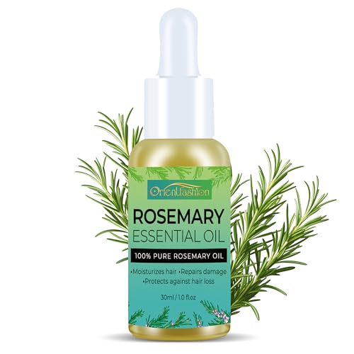Orientfashion Organics Rosemary Hair Oil for Hair, Pure Natural Rosemary Essential Oils - Damaged Hair Care &amp; Split Ends &amp; Dry Scalp Treatment (1 Fl Oz, Rosemary)