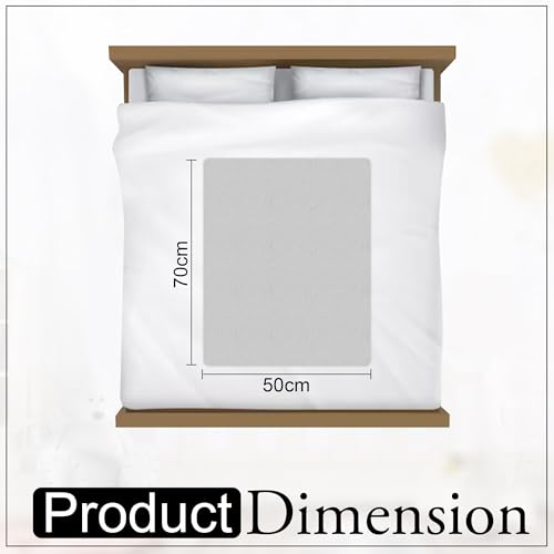 Image of GLUN Quick Dry Absorbent Baby Bed Sheet for Mattress Protector, Pack of 2 Baby Cloud Gray Bed Sheet, Size 50x70cm, Waterproof, Quick Drying, Anti-Itching Cloth