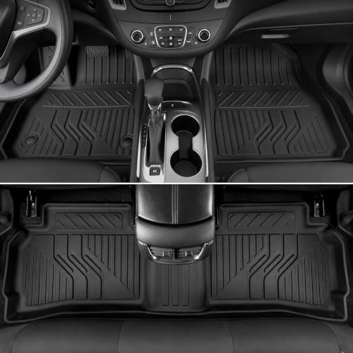 Image of Floor Mats for 2016-2025 Chevy Malibu Accessories | Full-Coverage Set with Cargo Liner, Odorless & Durable, All-Weather Protection, 3D Laser Fit, Easy to Spray Clean