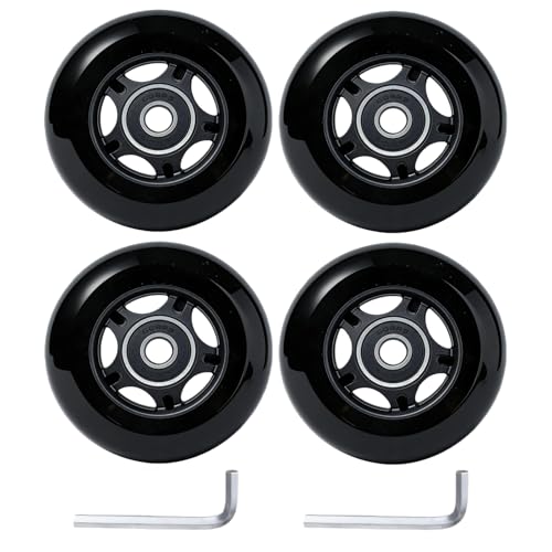 VORTRACK 4-Pack Inline Hockey Skate Wheels - 85A Durable PU Wheels with ABEC-9 608-2RS Bearings & Floating Spacers, 80/76/72/70/64mm for Blades Roller Skates, 76mm