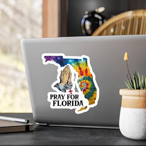 Pray for Florida Kiss-Cut Sticker Hurricane Milton Oct 2024 Sticker, Florida Strong Sticker, Stronger Than The Storm Sticker Laptop Decals NC Strong Sticker Storm 2024 Sticker