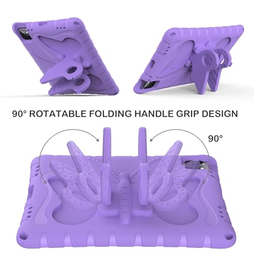 Coque de protection iPad Air 11 M3 M2 résistante chocs enfant violette - 4