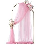 Pink Wedding Arch Draping Fabric Sheer Drapes for Backdrop Chiffon Curtains Sheer Fabric Backdrop for Birthday Party Wedding Ceremony Reception Decorations Photo Booth Arch Drapes 5FT x 26FT