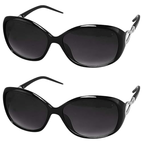y&s Trendy Black Butterfly Sunglasses Combo for Women - Pack of 2 UV Protection Designer Oversized Black Goggles with Box-picture-31