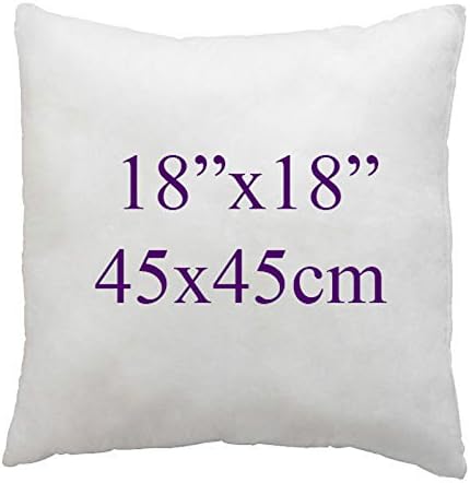 Extra Soft White Duck Feather & Down Cushion Pads,Inners, Inserts, Fillers,100% Cotton Down Proof Cover, Anti Allergenic, Machine Washable, Double Stitched Seams,16" 18" 20" 22" (18x18", Pack of 2)