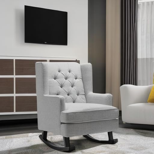 Sillón con Muelle Reclinable Tapizado en Gris miniatura 6