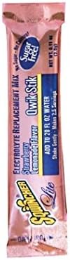 Sqwincher 060099-SL .11 oz. Qwik Stik ZERO Instant Powder Concentrate Stick Strawberry Lemonade Electrolyte Drink - Yields 20 oz. (50 Each Per Package)