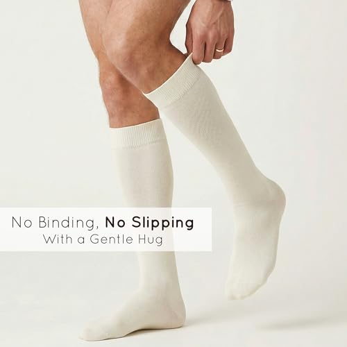 Image of Mysocks Knee High Socks for Women Men Combed Cotton Seamless Toe Tall Long High Socks