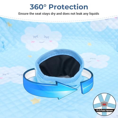 Image of COOLBEBE Car Seat Protector for Potty Training, Dry Waterproof Car Seat Liner Toilet Training for Baby Toddler, Piddle Pads Cover Car Seat Pad for Strollers & Carseat (Blue)