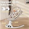 Baby Swing, Electric Infant Swing with Remote Control, 5 Speed Adjustable, Machine Washable Cushion, 5 Point Safety Harness, Bluetooth Music, Portable Baby Swing (Beige) #1