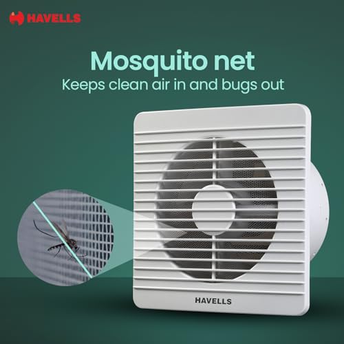 Image of Havells 200mm Ventil Air BLDC Exhaust Fan | Strong Air Suction, Rust Proof Body and Dust Protection Shutters | Suitable for Bathroom, Kitchen & Office, 2 Year Warranty | (Pack of 1, White)