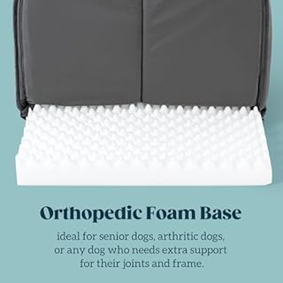 PELZIN Indoor Dog House - Orthopedic Dog Tent Bed w/Egg-Crate Foam - Pet Bed with Cover Cave - Waterproof Lining - Nonskid Bottom, Ideal for Medium Breeds & Fits 30-Inch Crate - 29"x18"