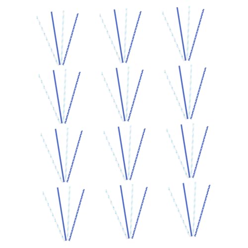 200 pitillos descartables de papel azul para fiestas miniatura 1