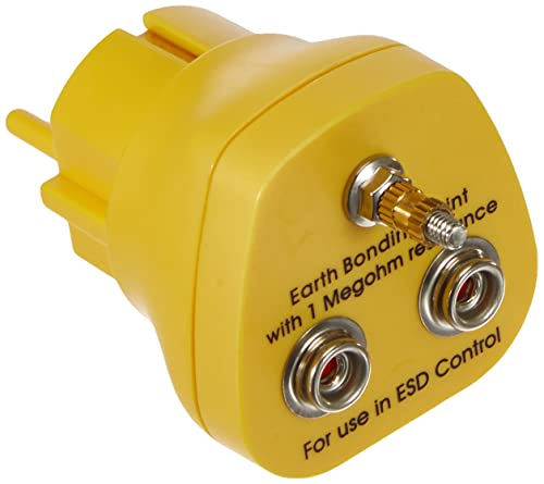 Safeguard EP1240-16 ESD - Enchufe de tierra (2 mm x 10 mm, botón de presión), color amarillo