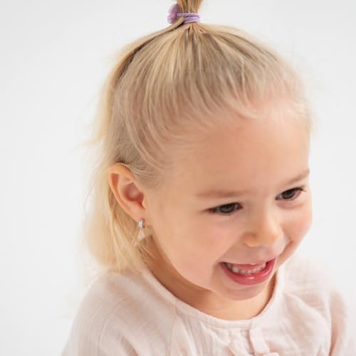 925 Sterling Silver Clear Cubic Zirconia Half Hoop Earrings With Safety Screw Back Closure For Toddlers and Little Girls - Extra Small Half Hoop Earrings for Children2