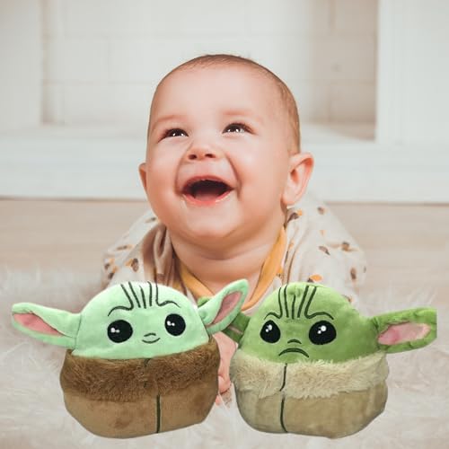 Image of Fusked Flufies Reversible Yoda Plush Stuff Toys for Kids - Show Your Mood with Star Wars Baby Yoda Soft Toy - Washable and Safe Baby Doll for Birthday Gift