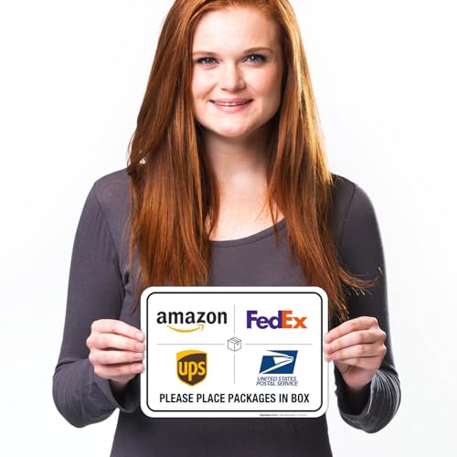 package delivery sign delivery instructions fedex amazon ups usps sign 10x7 inches 4 mil vinyl decal stickers weather resistant made in usa