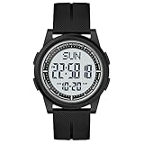 Beeasy Digital Watch Waterproof with Stopwatch Alarm Countdown Dual Time, Ultra-Thin Super Wide-Angle Display Digital Wrist Watches for Men Women