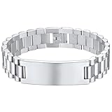 ChainsHouse Men ID Bracelet 15MM Motivational Inspirational Stainless Steel Men Bangle Bracelet