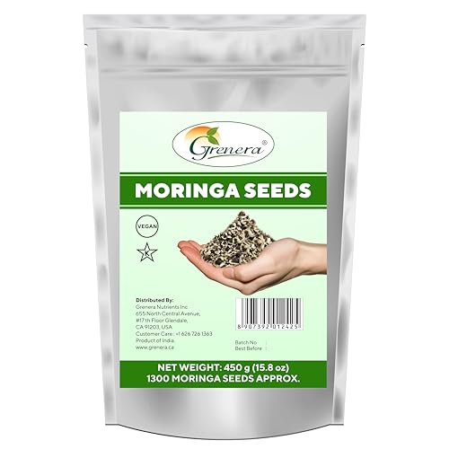 Grenera Moringa Seeds PKM 1 Variety | Edible Moringa Oleifera Seeds | Easy to Grow in Warm Climates | Approx. 7580% Germination Rate | Suitable for Home Gardens & Outdoor Planting | 1300 Count
