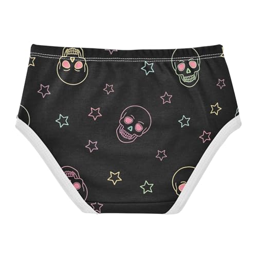 Colorful Neon Skulls Stars Black Toddlers Underwear Floral 2t Cotton Little Girl Panties Florals Briefs Undies Kids2