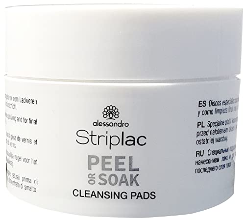 alessandro Striplac Peel or Soak Cleansing Pads - Reinigungspads zur Anwendung auf dem Naturnagel - Vor und nach dem Lackieren - Mit Pfirsichduft - 50 Stück (1er Pack) Cover