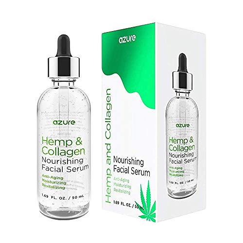 AZURE Hemp & Collagen Nourishing Facial Serum - Anti Aging, Moisturizing & Revitalizing