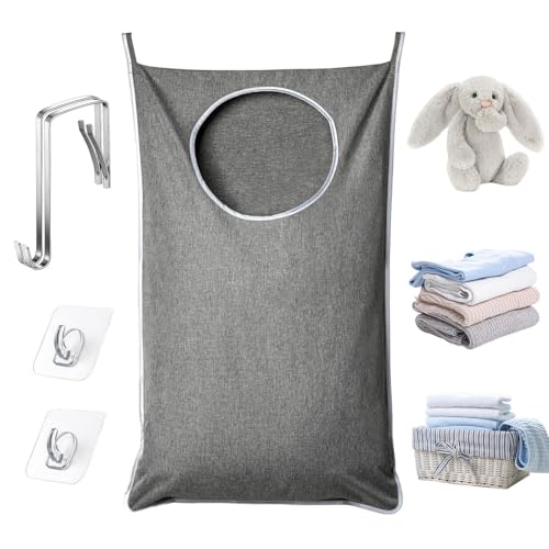 Cesta colgante para la colada, cesta colgante de gran capacidad - bolsa organizadora reutilizable, bolsa sucia para el hogar, dormitorio, viajes