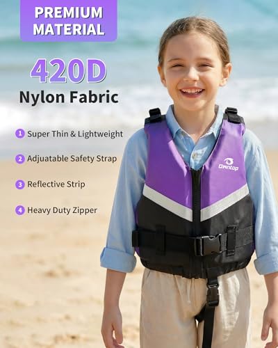 Image of Owntop Swim Jacket Kids Adults | Super-Thin & Lightweight | Comfortable Crotch Strap | Easy-to-spot Colors | Swimming Training, Kayak, Boating